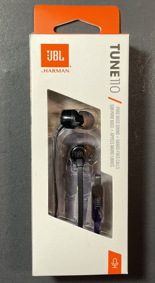 JBL Tune 110 Wired In-Ear Headphone BLACK NEW 50036355469|