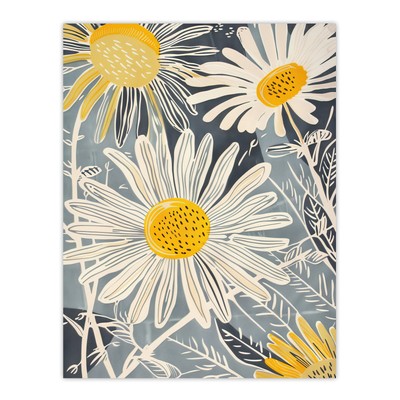 Bright Daisy Flowers Bloom Artwork Light Floral Wall Art Poster Print
