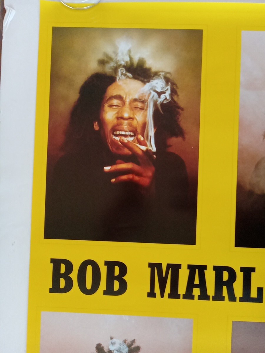 Cintage Original Bob Marley Four Heads Poster Smoking 2004 Iconic