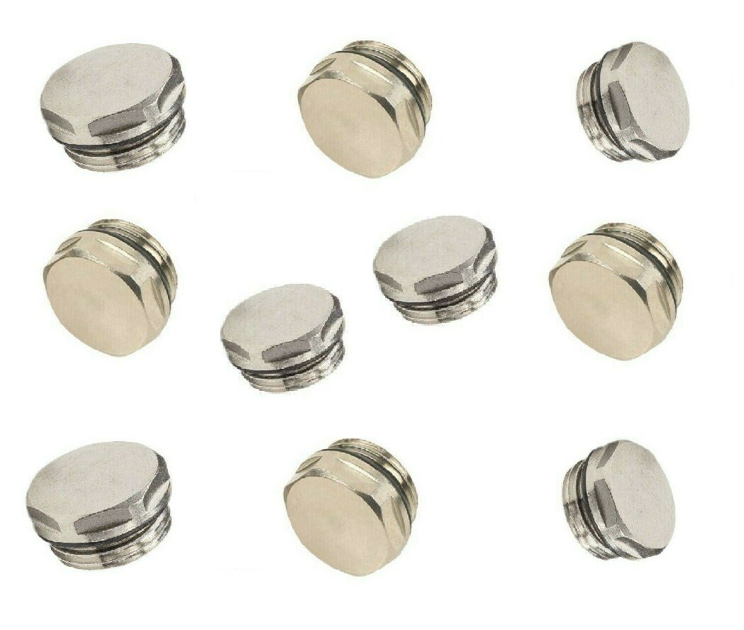 Radiator Blanking End Caps 15mm Thread Round For Radiator Towel Rails Radiator eBay