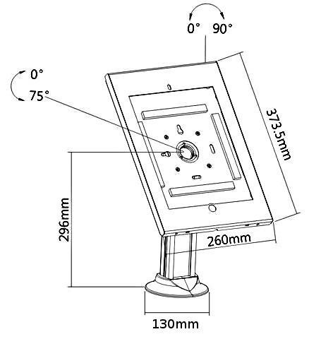 IPP2603DE 12.9" iPad Pro Desk Stand Screw-down Exhibition Kiosk - Picture 4 of 4
