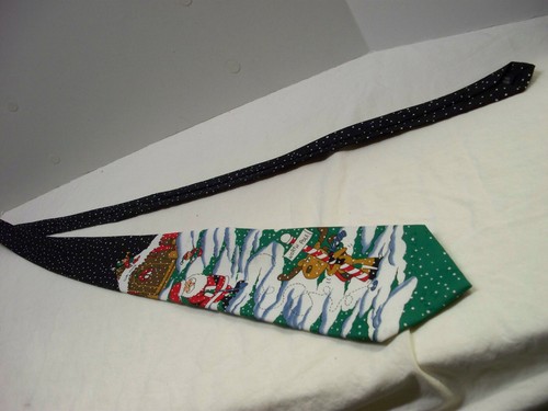 Santa North Pole Clubhouse Golf Christmas Necktie Tie Hallmark Yule Tie Greeting - Picture 3 of 4