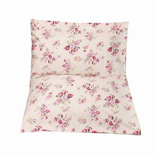 2 Piece Queen Size Pillow Cases, 100 Cotton Red Floral Pillow Covers