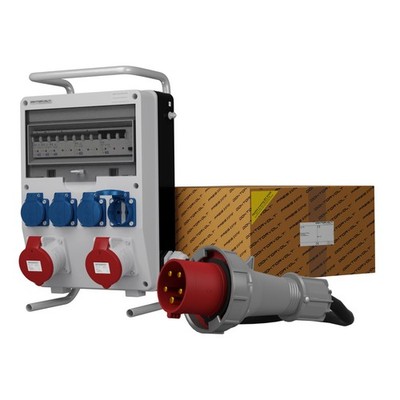 Stromverteiler TD-S/FI 2x32A 4x230 SKHU Kabel Gestell CEE Mennekes Doktorvolt