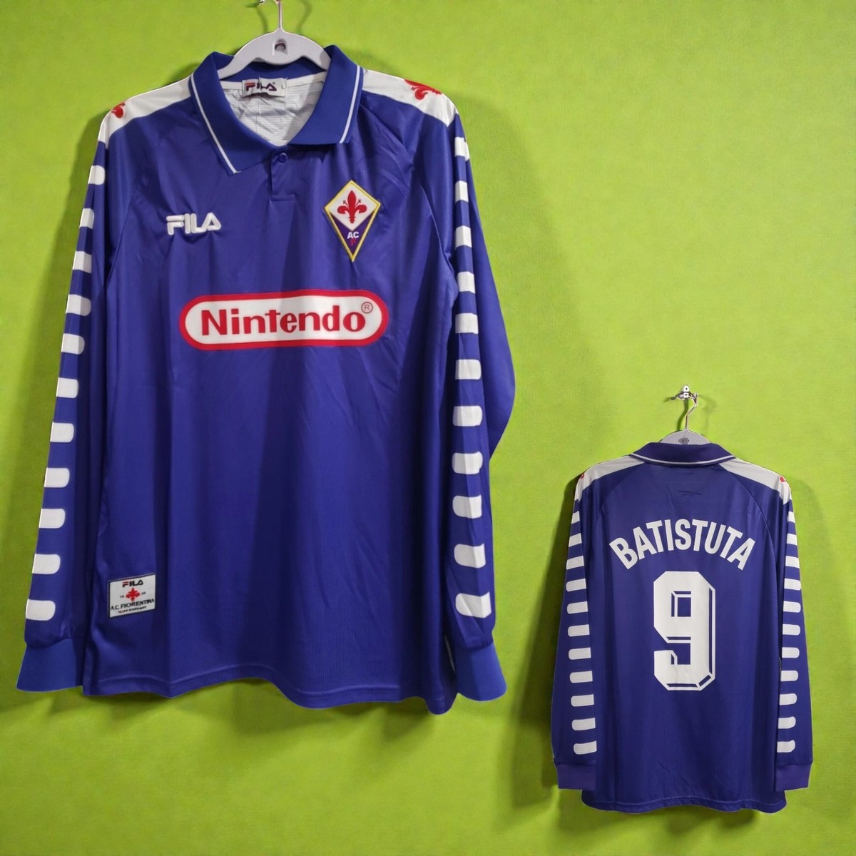 ACF FIORENTINA 98/99 HOME - Jersey Retro - BATISTUTA # 9 - Large