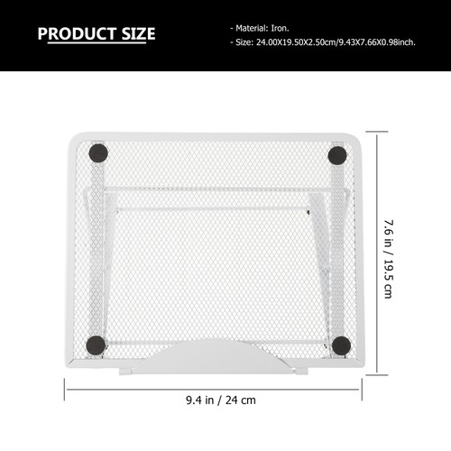 1Pc Metal Folding Laptop Rack Adjustable Computer Stand Tablet Holder (White) - Afbeelding 7 van 12
