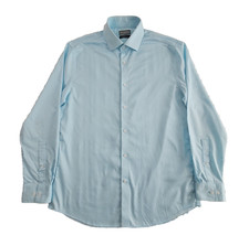 Michael Kors Slim Fit Shirt Men's L 16 32/33 Aqua Blue Long Sleeve EUC LN