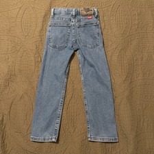 Wrangler Boys Classic Straight Jeans 5 Slim Blue Adjustable Waist Pockets Denim