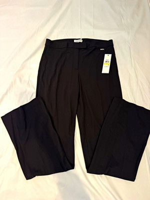 Calvin Klein Black Solid Dress Pants Regular Size M 28'' Waist New w/ Tags