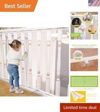 Adjustable Baby Gate Safety Net 10ft x 3ft for Stairs Pets - Easy Install