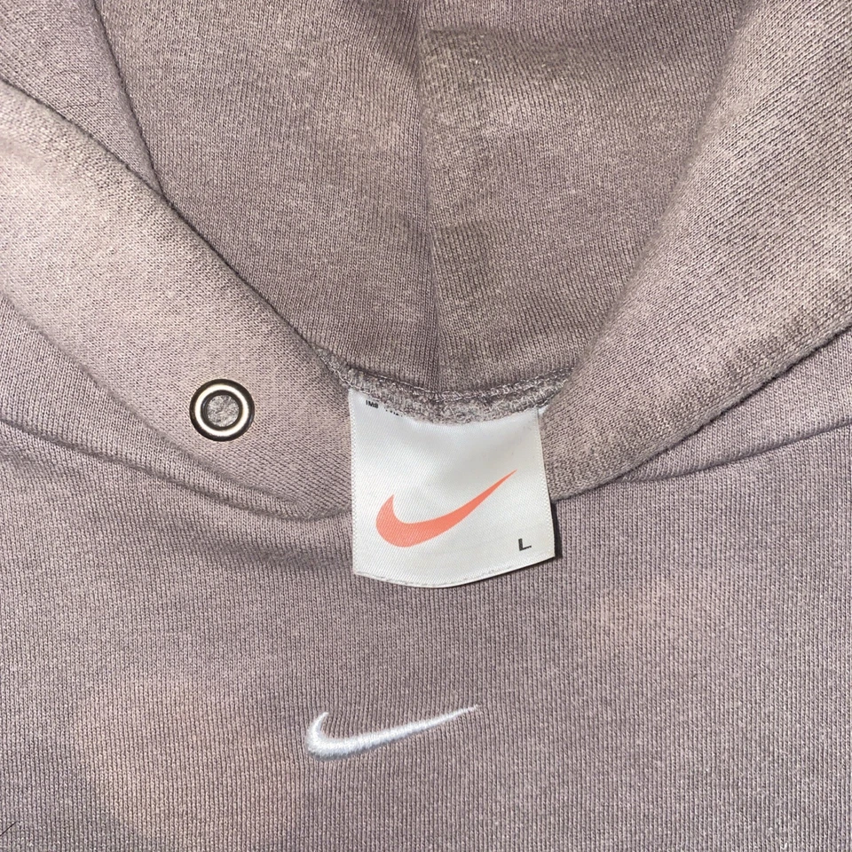 Sudadera con capucha vintage Nike Center Swoosh para hombre L beige/marrón claro EE. UU. 90s Foto 2 de 4