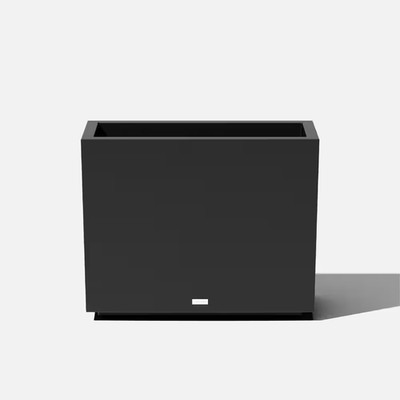 Block Span Extra Large Black Plastic Rectangular Planter with Drainage Holes (12