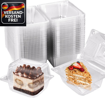 60 Stück transparente Kuchenboxen mit Deckel für Muffins Salate und Sandwiches
