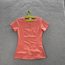 Koi Women Scrub Top XS Coral Lite SLIM FIT Zipper PO CT92779 Short