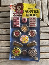 Chemtoy Let's Play Pastry Shop Vintage 1970  s Carded 12 Piece Play Set