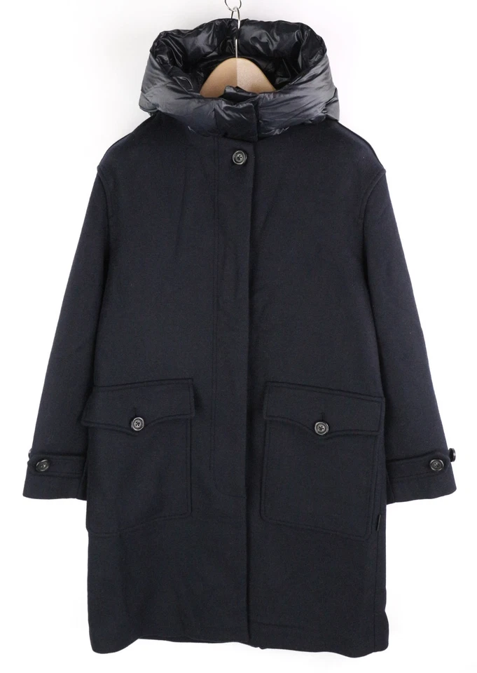WOOLRICH Women's Double Wool 2in1 Parka Jacket S Hooded Mid-Length Down - Image 2 of 4