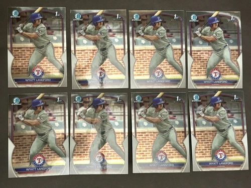 (8) Wyatt Langford 2023 Bowman Draft 1st Chrome Rookie Card RC #BDC-106 Rangers