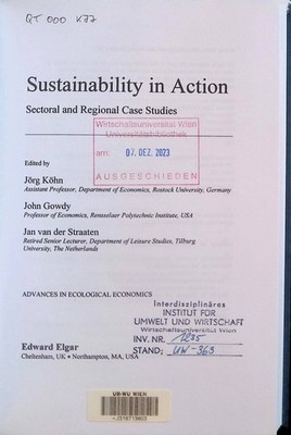 Sustainability in Action: Sectoral and Regional Case Studies Advances in Ecologi