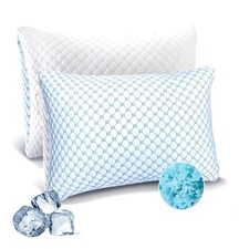 Cooling Memory Foam Pillows Queen Size 1 Pack: Double sided Adjustable firm s...