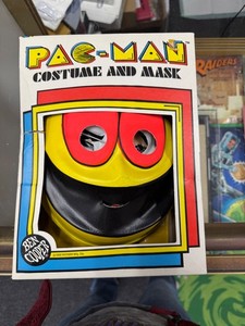 Ben Cooper Mid-Way Pac-Man Halloween Costume & Mask (1982) Complete in Box SZ LG