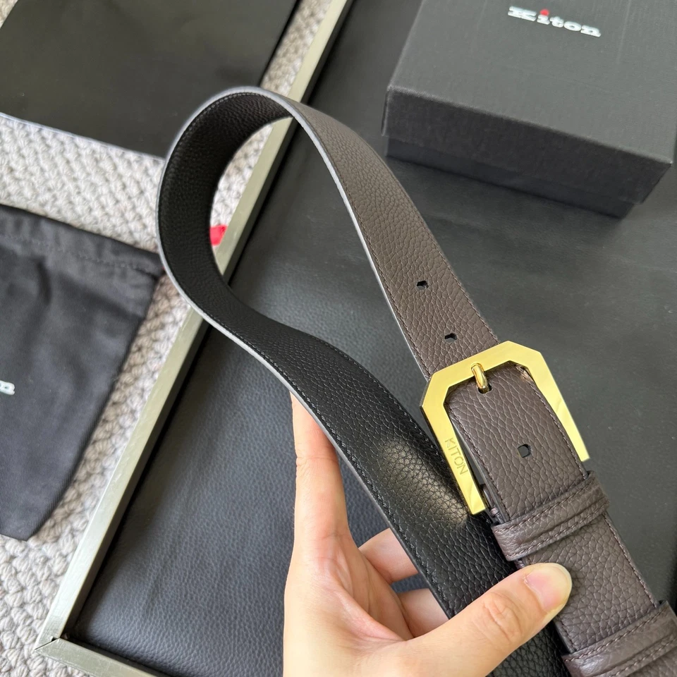 Cinturón Kiton Auténtico Negro Foto 2 de 4