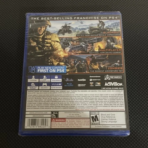 Activision Call of Duty: Black Ops 4 PS4 Shooter Multiplayer Zombies M Rated
