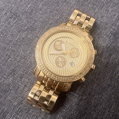 Joe Rodeo Classic JCL19 Diamond Watch 1.75ct Gold Tone Swiss Chronograph