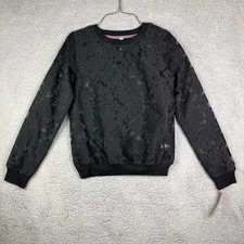 NWT Xhilaration Women's Size XS Lace Black Long Sleeve Sweater