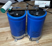 1 Pair 21,000uF 100V Large Can Capacitors w/Wondercap Bypass Caps For Amplifiers