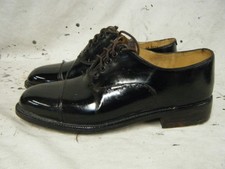Mens British Army RAF Officers Brown Leather Parade Shoes Toe Cap Size 7 L 41 T7