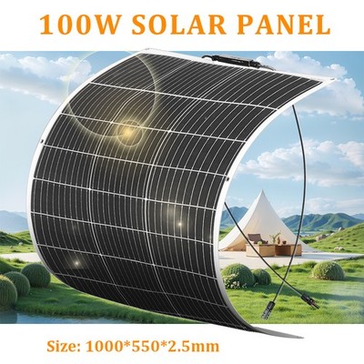 100W Flexible Solar Panel 12V High Efficiency Mono Solar for RV Boat Camping