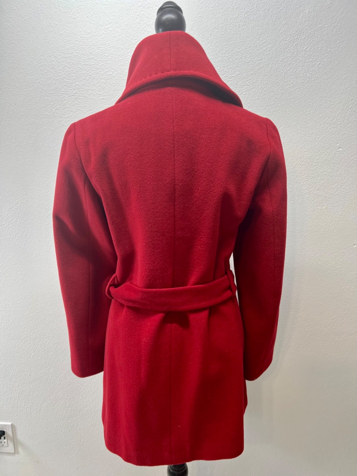 Ellen Tracy Ruby Red Wool Single Breasted Button … - image 2