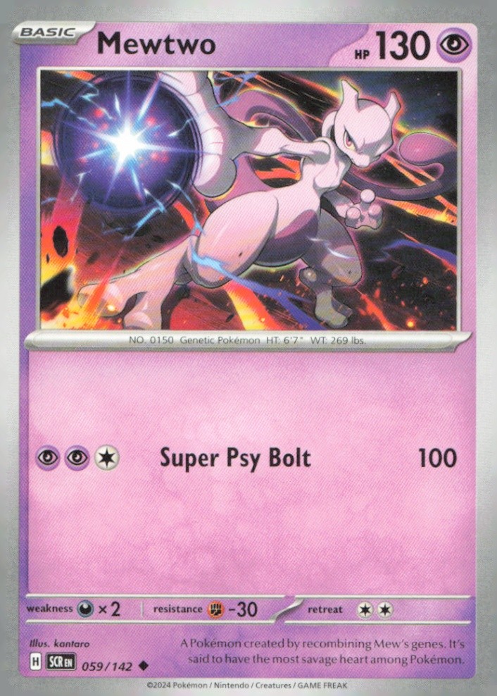 Mewtwo Uncommon SV07: Stellar Crown 059/142 NM