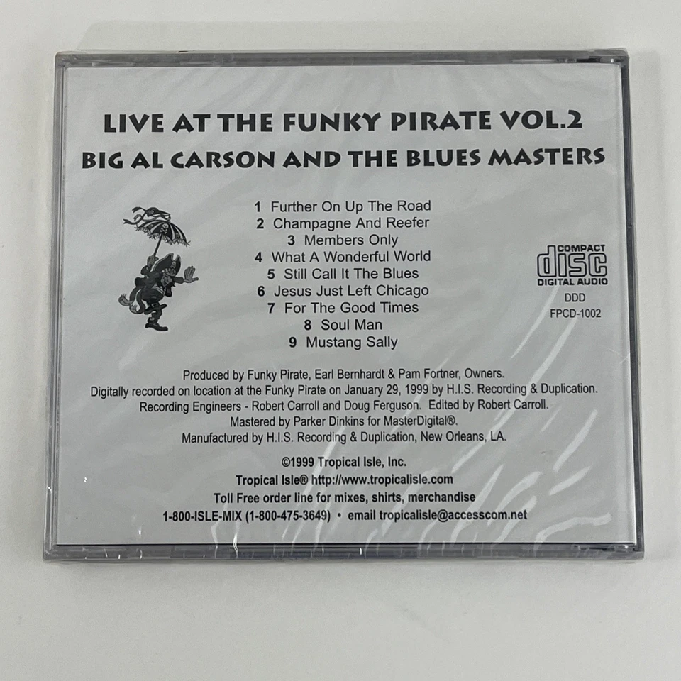 Big Al Carson And The Blues Masters – Live At The Funky Pirate Vol. 2 CD SEALED Foto 3 de 4