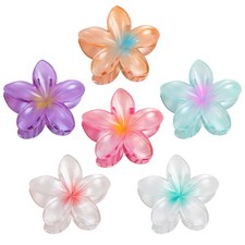 6 Pcs Flower Hair Claw Clips for Women Girls, Hawaiian Hibiscus Hair Clips, T...
