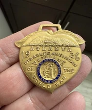 Rare 1926 Disabled American Veterans Atlanta DAV WWI Watch Fob