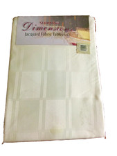 Cream Jacquard Stain proof Tablecloth Benson Mills 60x120" New in package