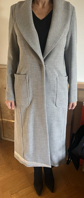 Marella By Max Mara Grau Viskose Mischung Mantel Damen It 42 S M UK 10