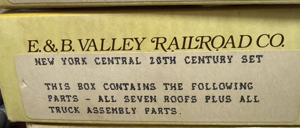 E&B Valley escala HO New York Central Railroad 7 vagones siglo XX conjunto limitado Foto 3 de 4