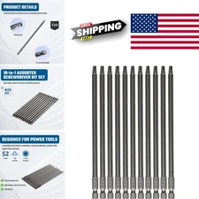 Versatile Square Head Screwdriver Bit Set 10 Pieces 6 Inch Magnetic S2 Steel