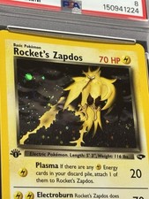 Rocket’s Zapdos #15 1st Ed Gym Challenge Holo PSA 8•••🌑 DEATH FROM A DARK SKY⚡ on eBay