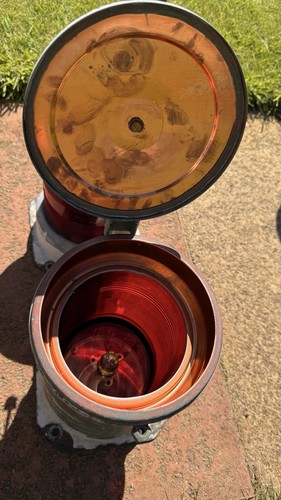 Royal Navy Warship Navigation Copper Table Lamp Red Ships Lamp Lantern SET OF 2 - Picture 7 of 12
