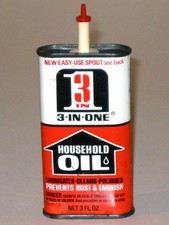 Vintage 1968 3-in-ONE HOUSEHOLD OIL Advertising Tin CAN! Rare 3 Oz. Handy Oiler!