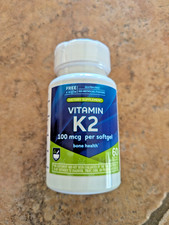 K2 Vitamin 100 mcg  Bone Health  60 Soft-Gels Expires 02/2027 MK7 - New, Sealed