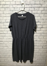 Old Navy, Women XL, Dark Gray Short Sleeve Stretch Knit Pullover T-Shirt Dress