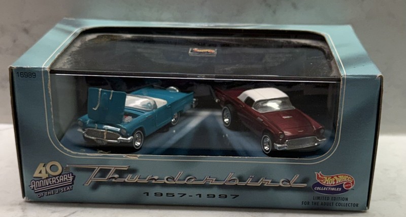 Hot Wheels 100% 40th Anniversary Of The 2- Seat 57 & 97 Thunderbird 2 Car Set