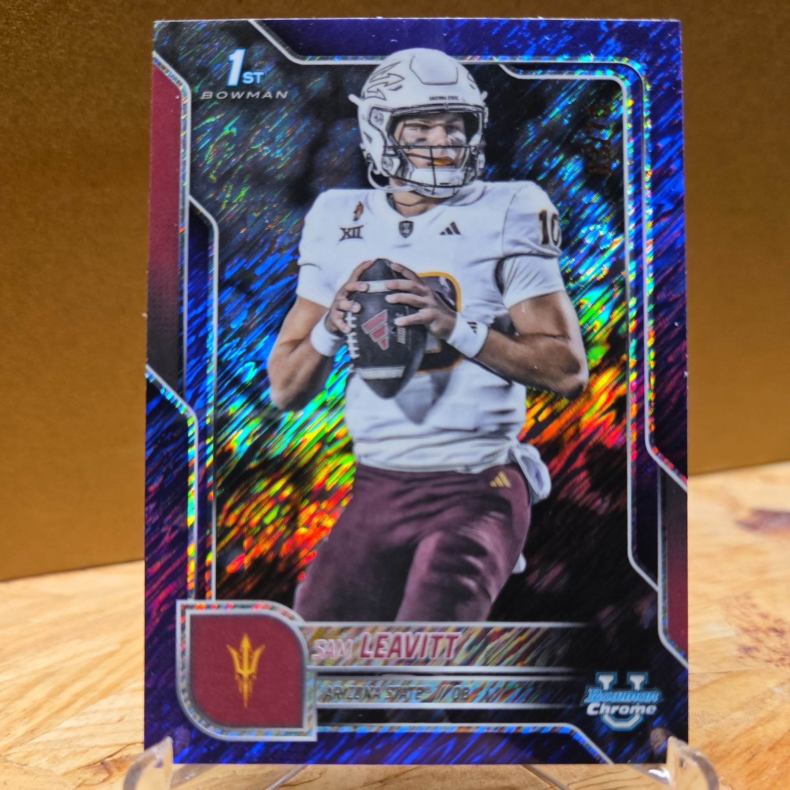 2025 Bowman Chrome U - Sam Leavitt #195 1st Bowman Purple Shimmer Refractor /75