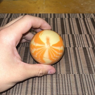 Vintage 2 in Bouncy Ball Rubber - Orange Brown White Tie Dye Swirls Toy Ball