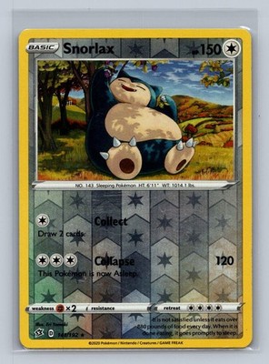 Snorlax 141/192 Rare Rebel Clash Reverse Holo LP Yamaki Free Shipping MM-09-64