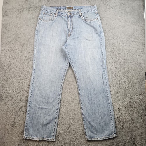 Stetson, Stetson Denim Jeans Mens 38x32 Blue Distressed Light Wash Cowboy Western Y2K Vtg